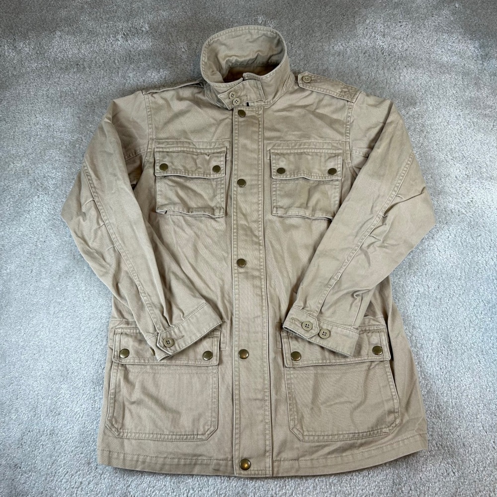 Polo Ralph Lauren Field Jacket Kids Size M 12/14 Khaki Tan Military Utility Coat
